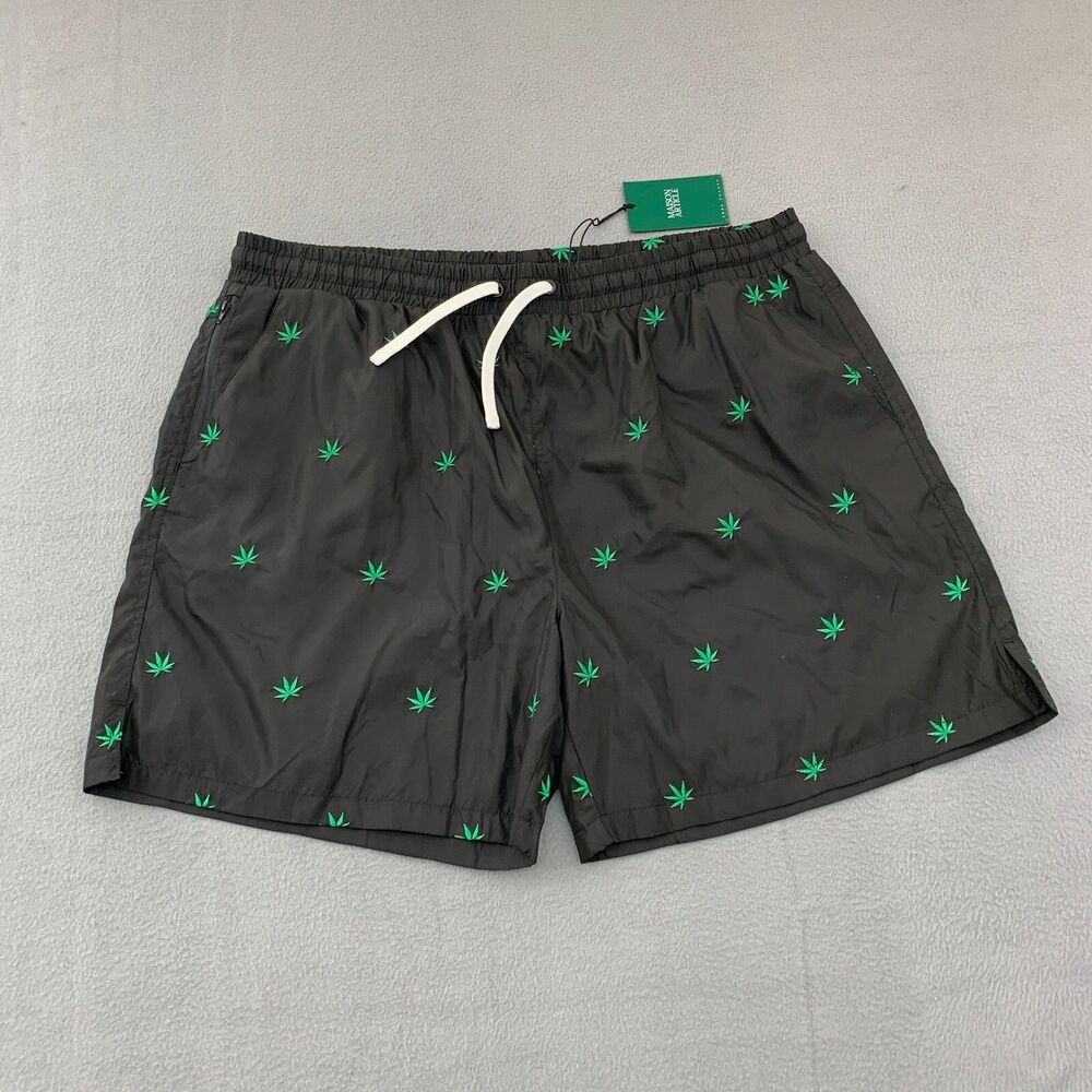 Maison Article Shoe Palace Hybrid Shorts XXXL Marijuana Leaf Print Polyester